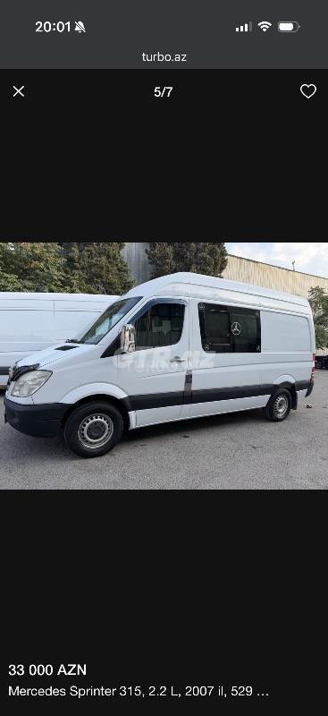 Mercedes Sprinter 315 2.2 L, 2007, 529 603 km — Bakı