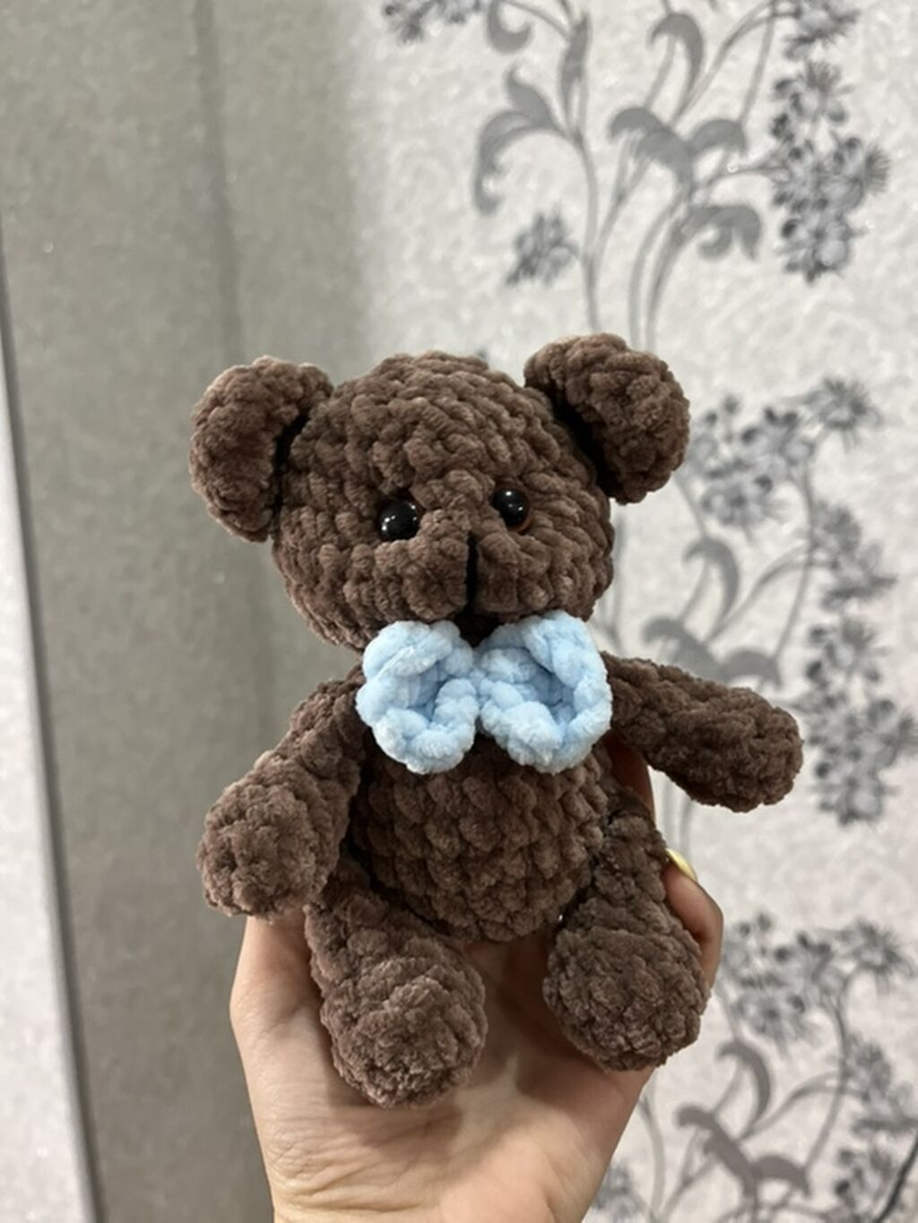 Xırda ölçülü, əl işı toxunma oyuncağı – qəhvəyi ayıcık. - Material — Yumşaq oyuncaqlar, Digah (3)