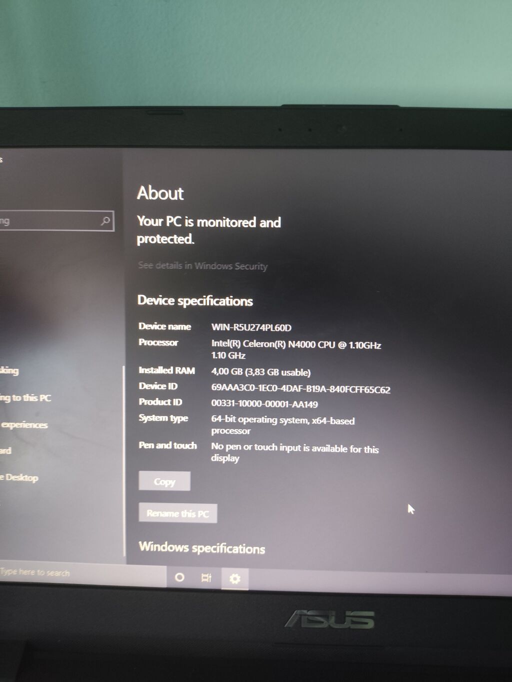 İşlənmiş ASUS Vivobook, 15.6 Intel Celeron, 128 GB, Ünvandan götürmə, Pulsuz çatdırılma — Asus, Sumqayıt (3)