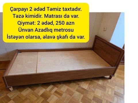 İşlənmiş, Təknəfərlik çarpayı, Bazalı, Matras ilə — Bakı