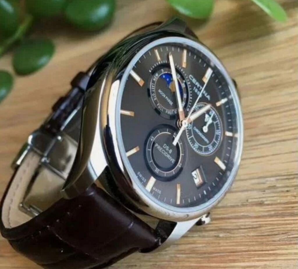 Certina DS-8 Chronograph Moon Phase orjinal kişi qol saatı - İsveçrə — Qol saatları, Bakı (3)