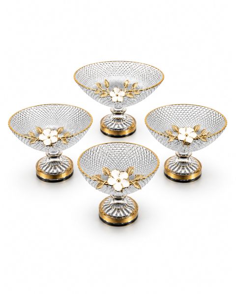 Qab dəsti Crystal Gallery, şüşə, şəffaf, 4 nəfərlik — Bakı