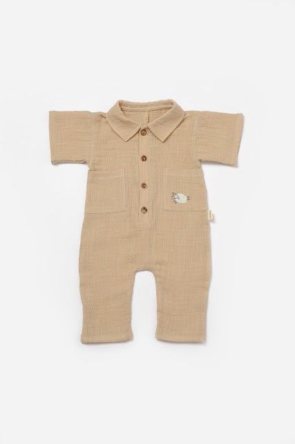 Körpə üçün kombinezon BabyCosy CSYM7041, qəhvəyi, 100% pambıq, ölçü 9-12 ay — Bakı