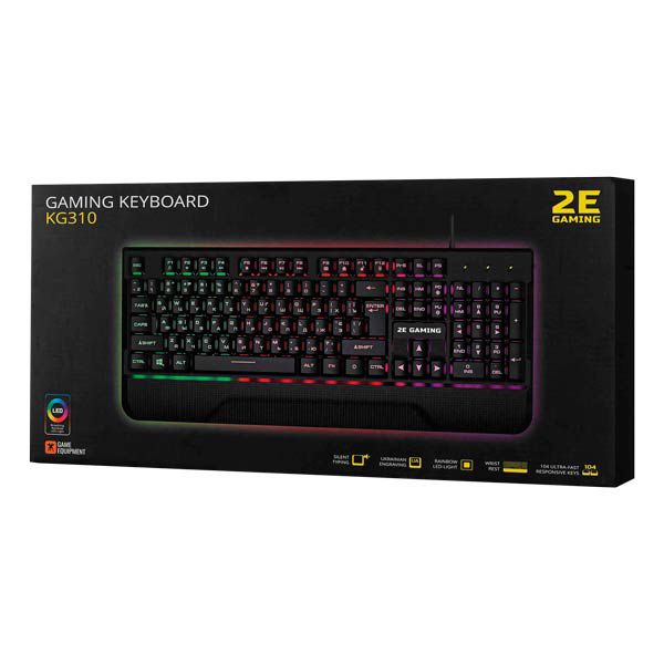 2E Gaming Keyboard KG310 LED USB Black Ukr 2E-KG310UB — Mallar, Bakı