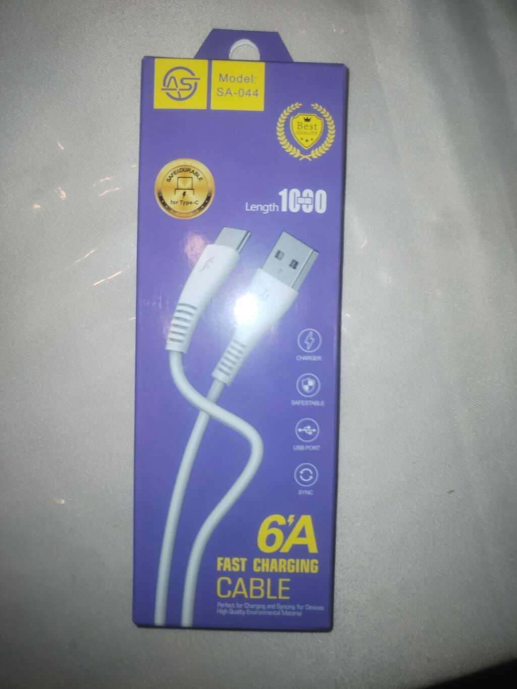 Məhsul: 6A Fast Charging Cable – Model SA-044 - Konnektorlar: Usb-a — Smartfon üçün kabelləri və keçidçilər, Pirəkəşkül