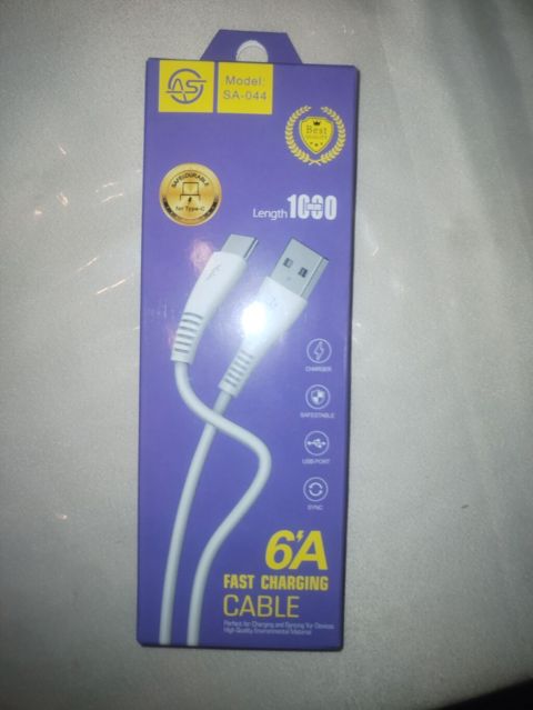 Məhsul: 6A Fast Charging Cable – Model SA-044 - Konnektorlar: Usb-a — Smartfon kabelləri və adapterləri