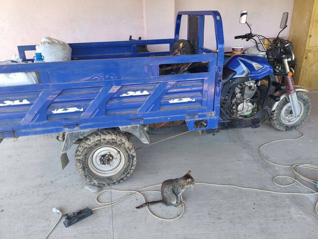 Yükdaşıma üçtəkərli motosiklet (trisikl) – mavi rəng .Quba isnovqışlaq — Motosikletlər, Xaçmaz (2)