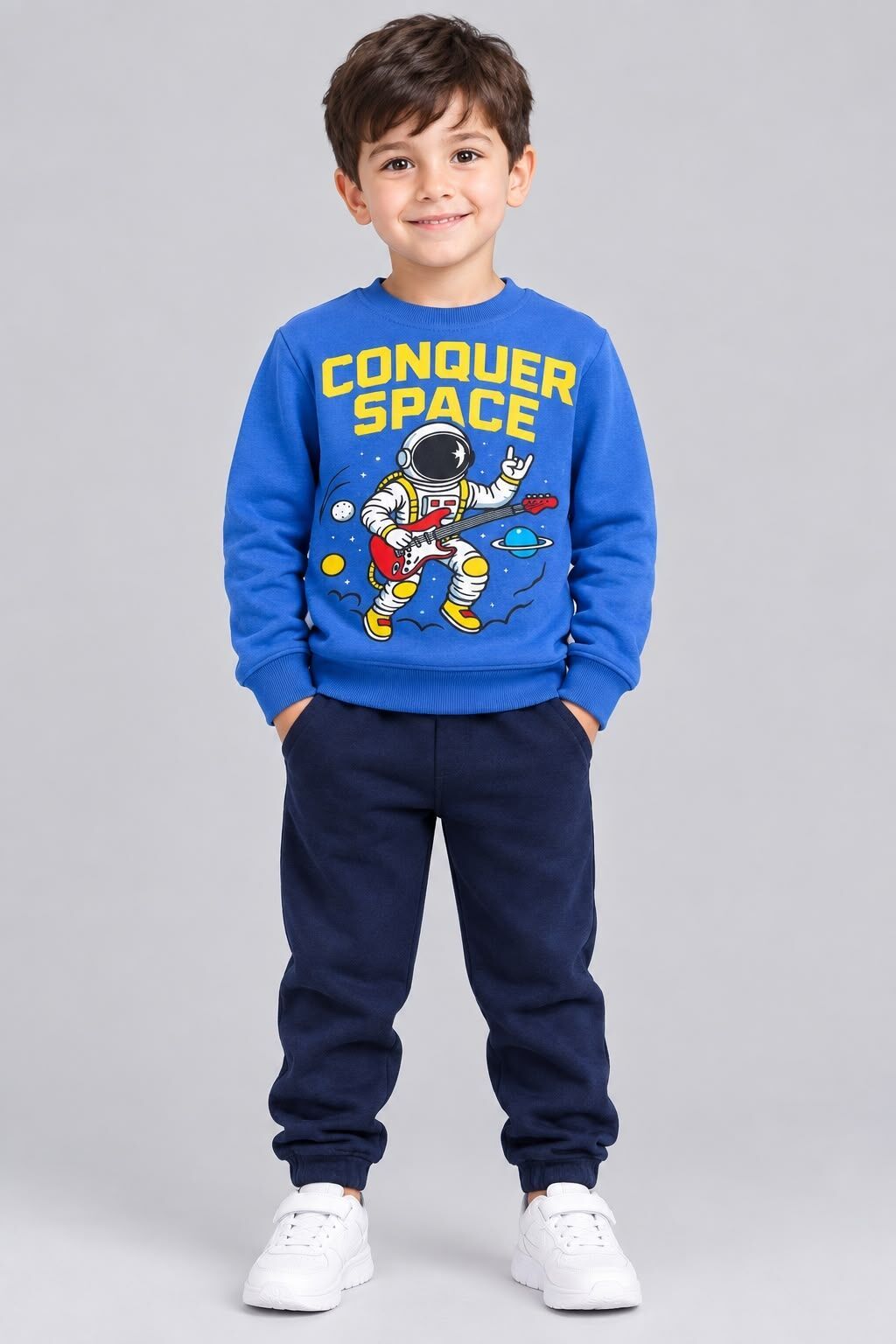 Uşaq üçün sweatshirt – “Conquer Space” temalı - Model: uzunqol — Uşaq geyimi, Bakı