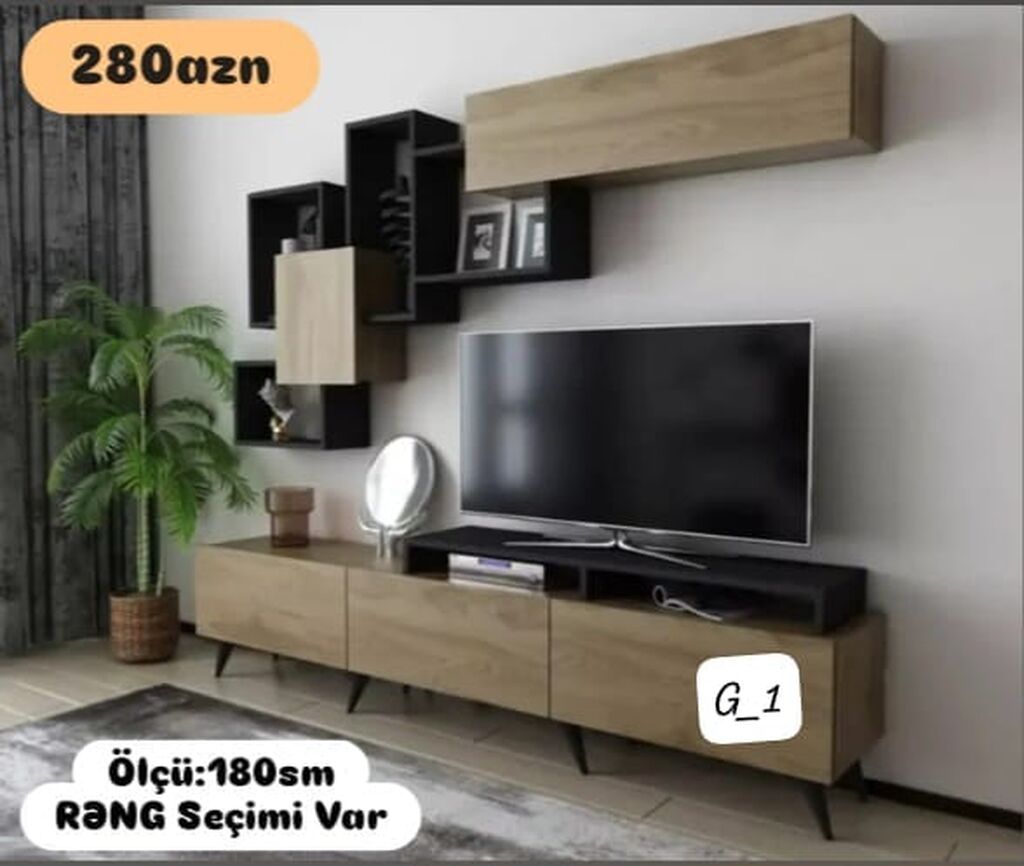TV stendi və asma divar modulları - Ölçü: 180 sm (şəkillərdə — Televizor altlıqları və standlar, Bakı (3)