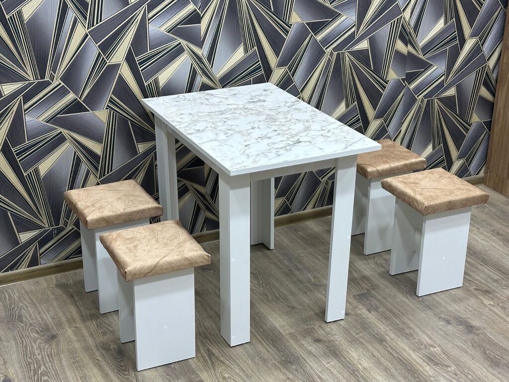 Mətbəx üçün, Yeni, Açılmayan, Kvadrat masa, 4 stul — Masalar və stullar, Bakı (10)