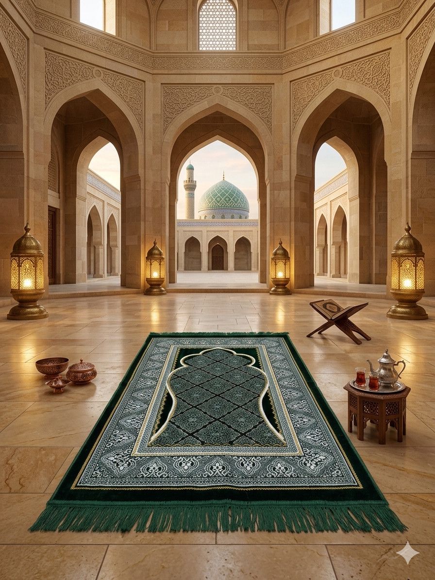 Namaz xalçası 3373, məxmər, yaşıl, 110x68 sm — Mallar, Bakı (2)