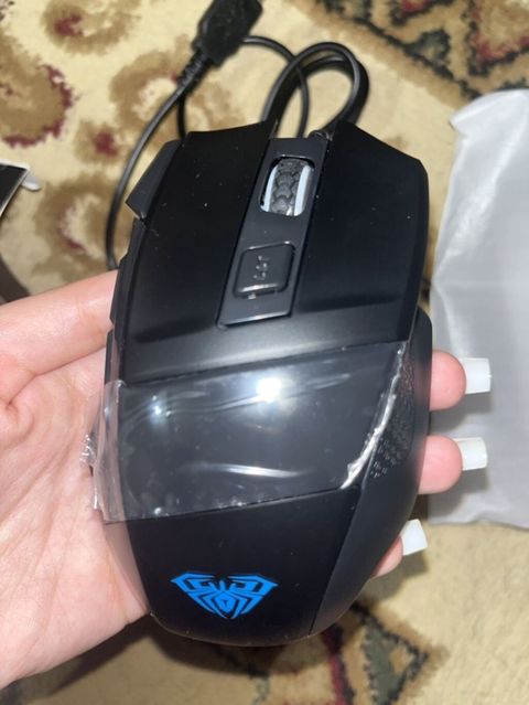 Aula S12 gaming mouse. USB qoşulmalı simli oyun siçanı olub, qara — Bakı