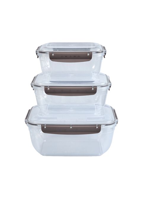 Saxlama konteynerləri dəsti Stars Plast, plastik, şəffaf, 1400/2300/4000 ml, 3 əd — Bakı