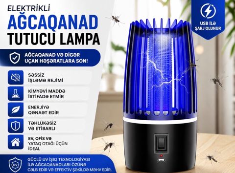 Elektron ağcaqanad tutucu lampa USB ilə şarj olunan — Bakı