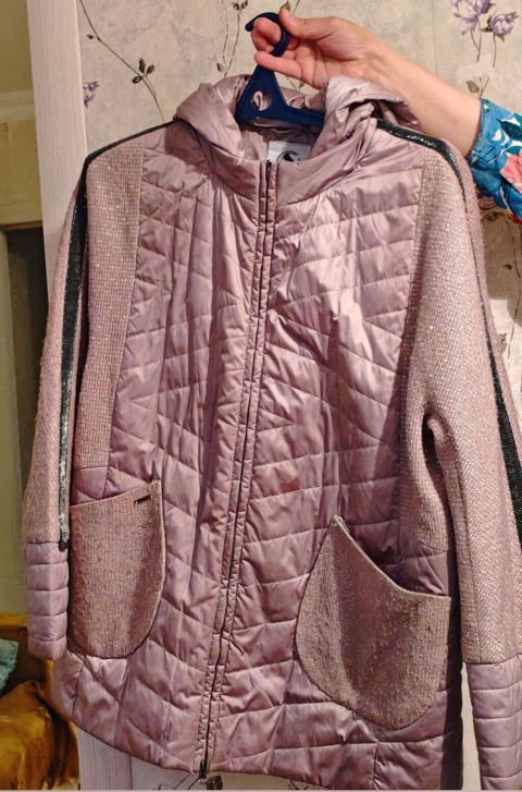 Qadınlar üçün yüngül qışlıq/palto tipli jaket - Rəng: pudra/çəhrayı — Bakı