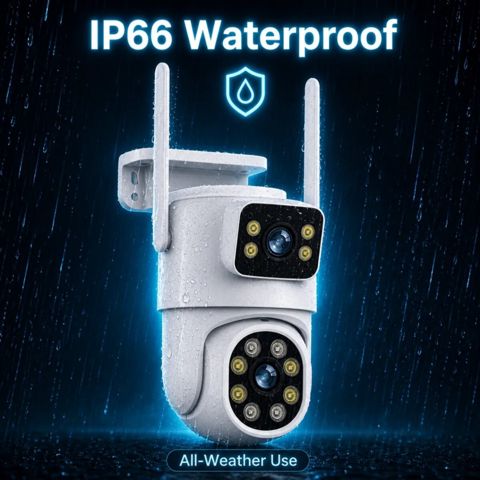 2 kamera wifi simsiz ptz360° AI kamera 8mp/4k — Bakı