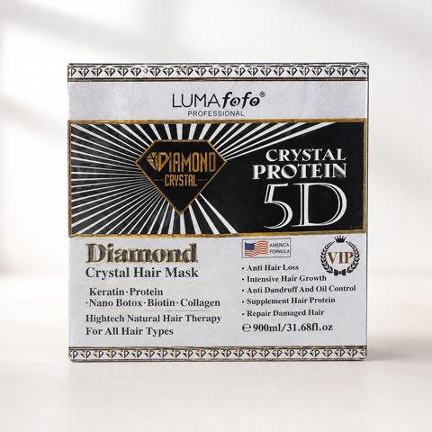 Saç maskası Diamond Crystal Protein 5D, keratin və kollagen tərkibli, 900 ml — Bakı