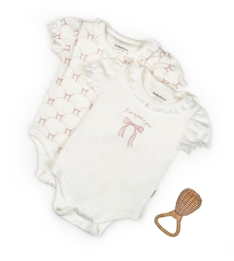 Qızlar üçün bodi dəsti BabyCosy CSY8138, ağ, pambıq, ölçü 18-24 ay — Mallar, Bakı