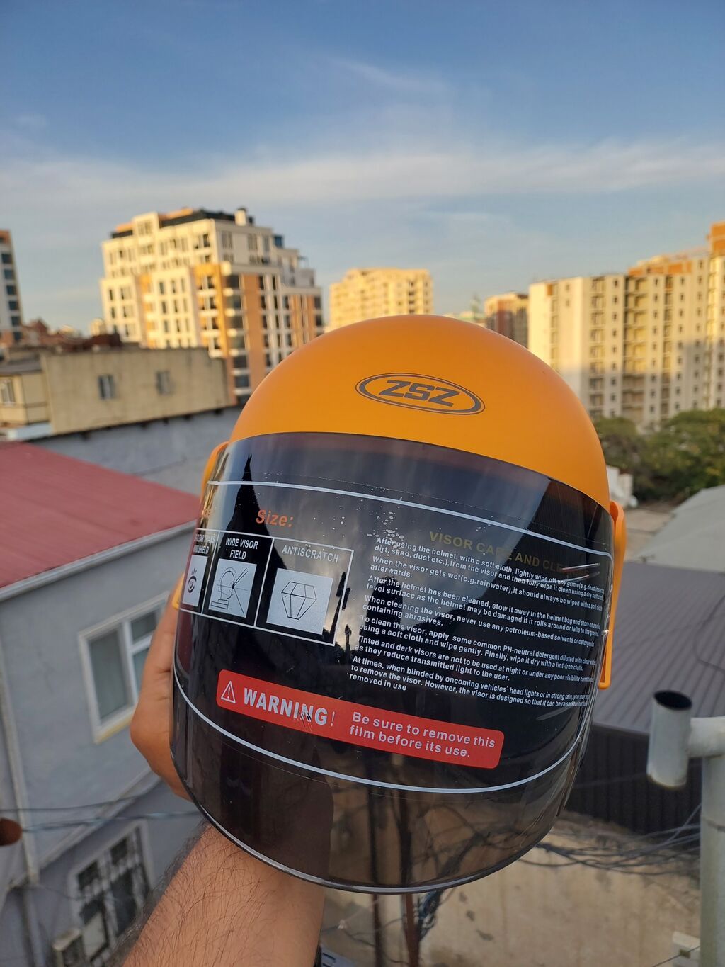 Moped/Velosiped üçün keyfiyyətli kask satıram Yenidir, qulaq baş — Motosiklet geyimi, Bakı (5)