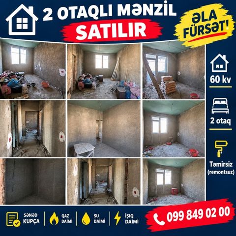 Masazır, 2 otaqlı, Köhnə tikili, 60 kv. m — Masazır