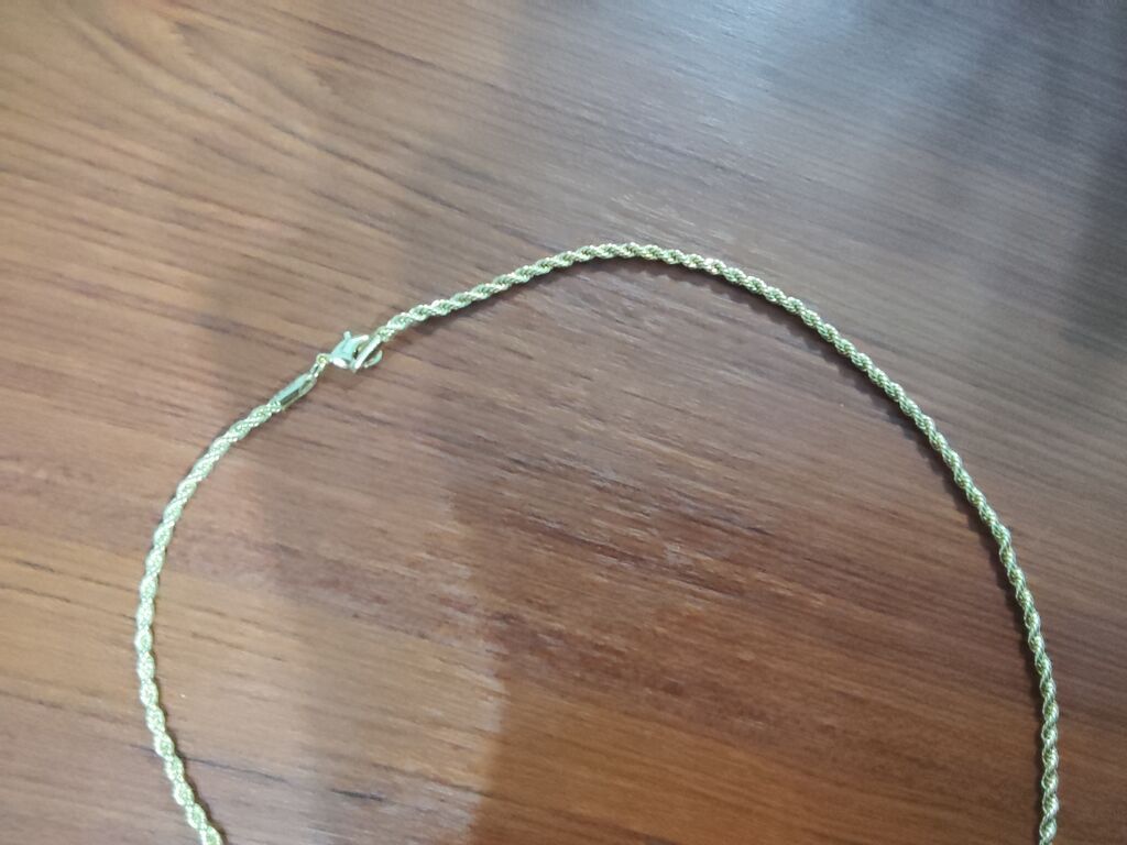Qızılı rəngli zəncir boyunbağı - Klassik “rope/halqa-büklüm” forması — Qolye və zəncir, Bakı (2)