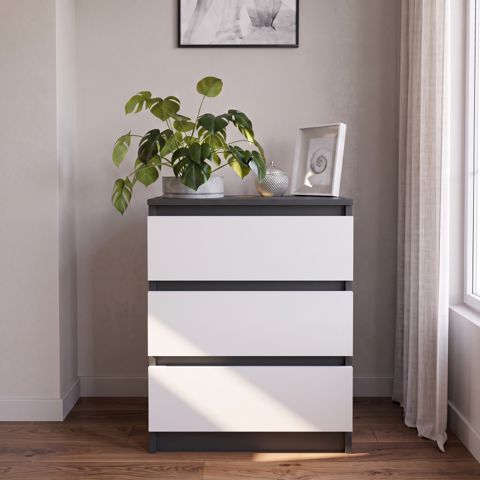 Komod 9553, Ldsp, antrasit/ağ, 80x80x40 sm — Bakı