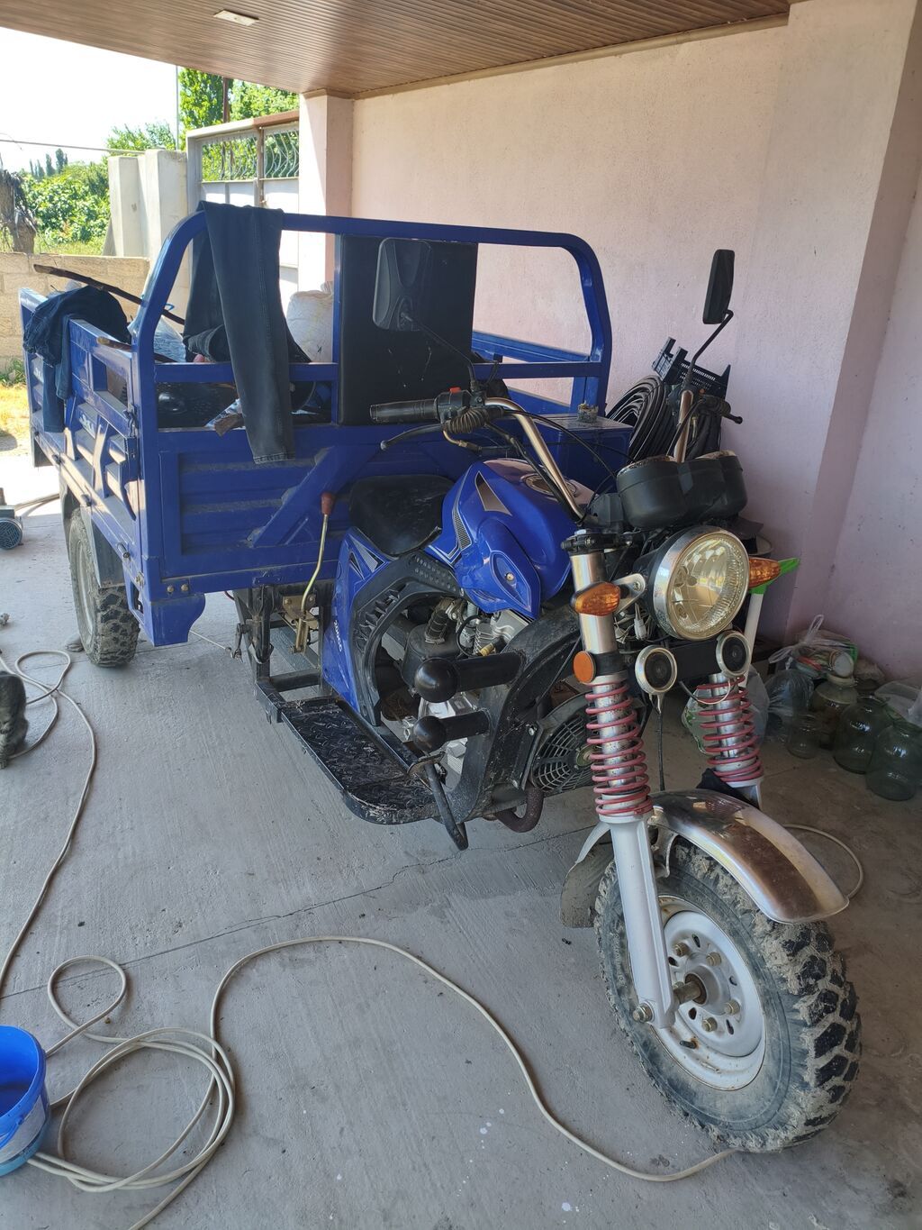 Yükdaşıma üçtəkərli motosiklet (trisikl) – mavi rəng .Quba isnovqışlaq — Motosikletlər, Xaçmaz (4)