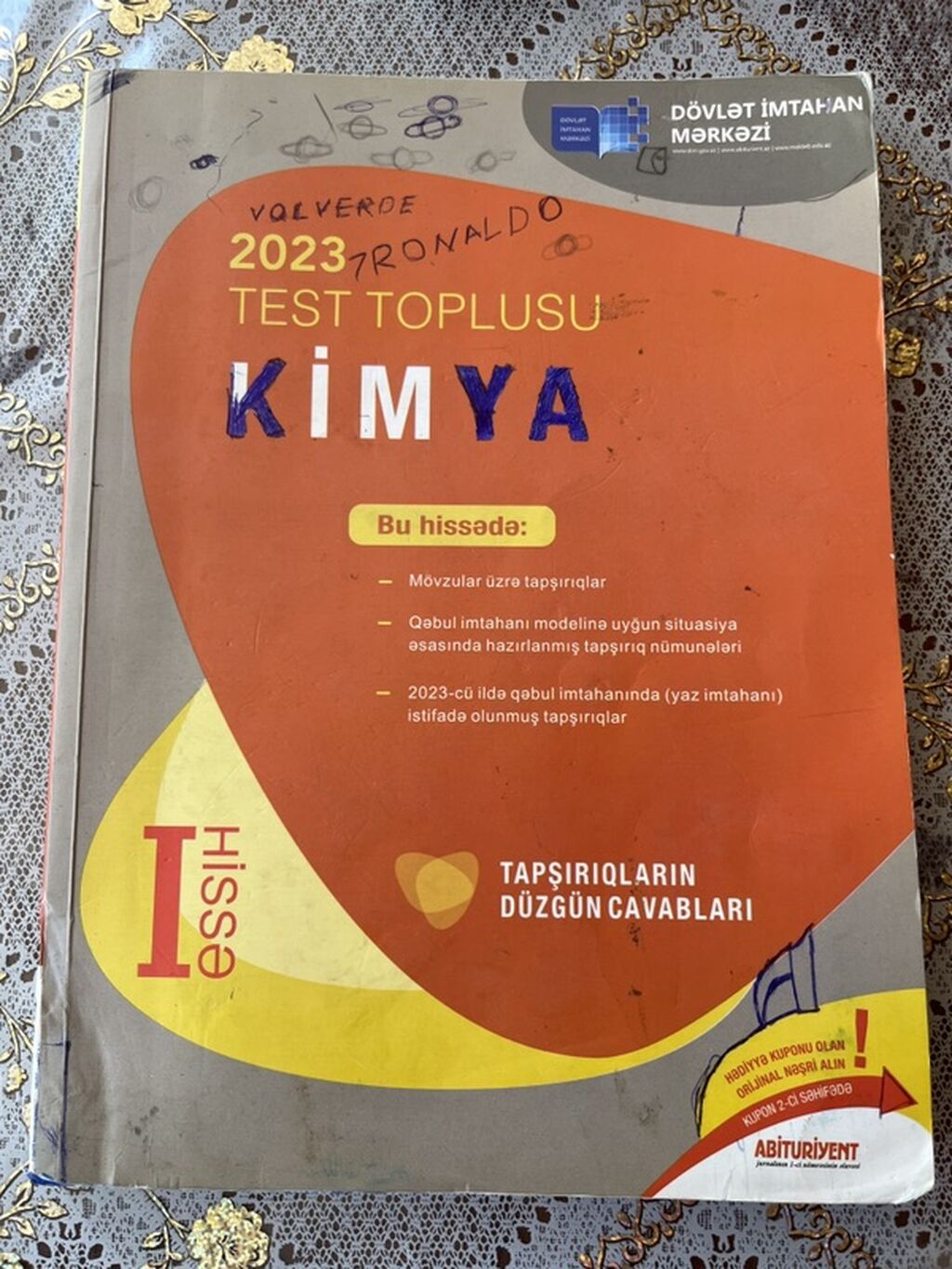 Məhsul: “Kimya – 2023 Test Toplusu, I hissə” (DİM nəşri) Təsvir — Kitablar, Digah (2)