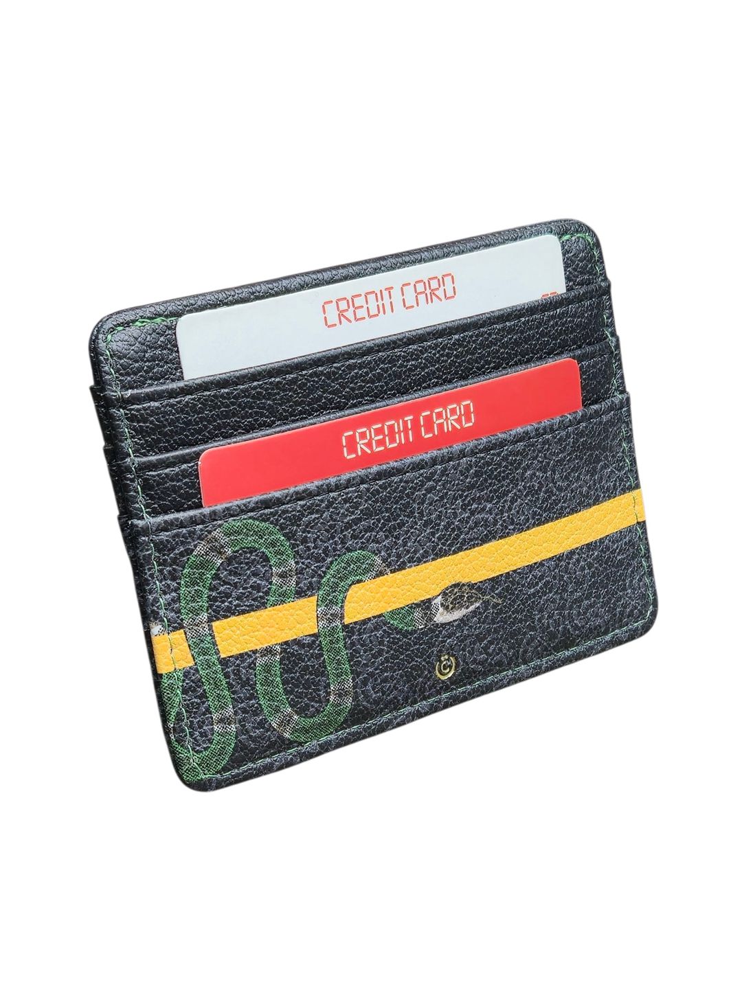 Uniseks kart tutucu, poliuretan, 7 kart bölməsi, boz, 10.5x8 sm, Çin istehsalı - WCo_Cardhloder_Snakeskin-222 — Mallar, Bakı