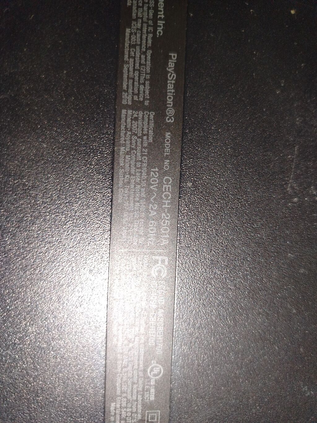Sony PlayStation 3 (PS3) Slim oyun konsolu Model: CECH-2501A (etiketdə — Oyun konsolları, Digah (3)