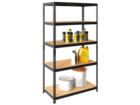 Stellaj, metal/DVP, qara, 180x90x40 sm — Bakı