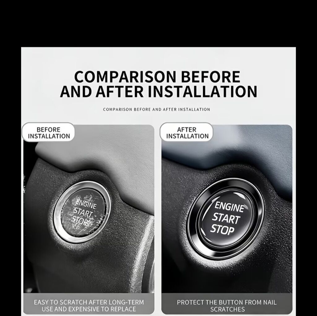 Avtomobil “Start/Stop Engine” düyməsi üçün şəffaf qoruyucu plyonka — Qoruyucu plivelər, Gəncə (2)