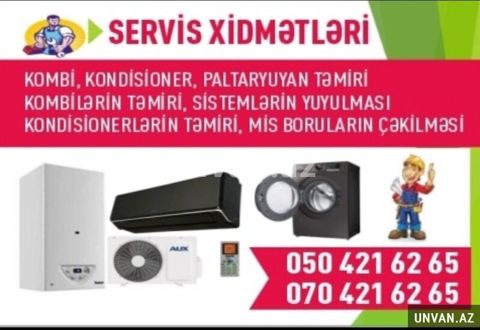 kondisioner kombi paltaryuyan servis xidmətləri Kombi ustas — Bakı