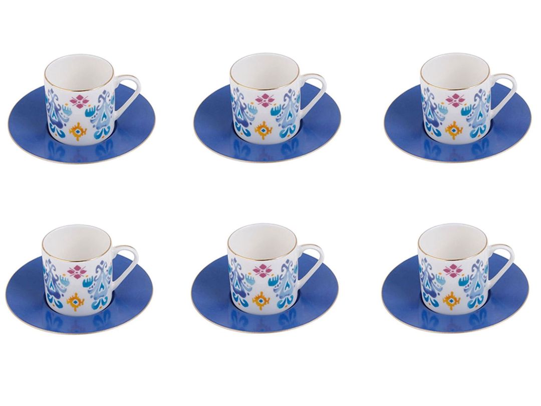 Qəhvə dəsti Porland Posh 04ALM005546, 90 ml, 12 parça, rəngbərəng — Mallar, Bakı
