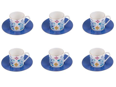 Qəhvə dəsti Porland Posh 04ALM005546, 90 ml, 12 parça, rəngbərəng — Bakı