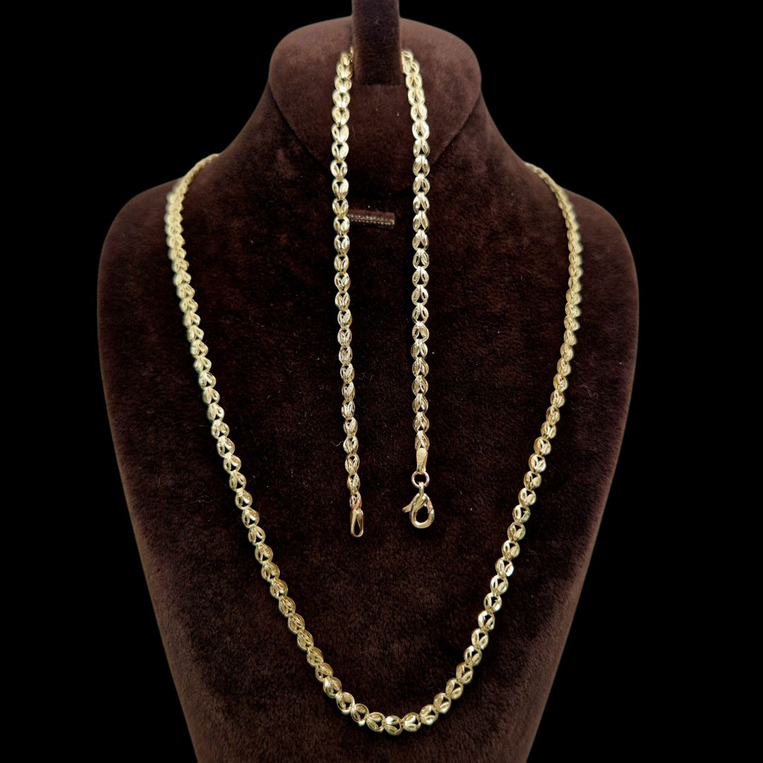 Zinət dəsti boyunbağı və qolbaq Azgold 10485, qızıl 585 əyar — Mallar, Bakı (3)