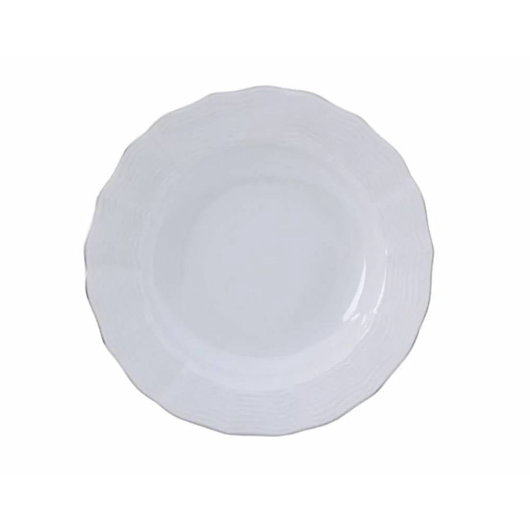 Nahar dəsti Porland Wavy Platin 04POR033447, 60 parça, 12 nəfərlik, farfor, ağ — Mallar, Bakı (2)