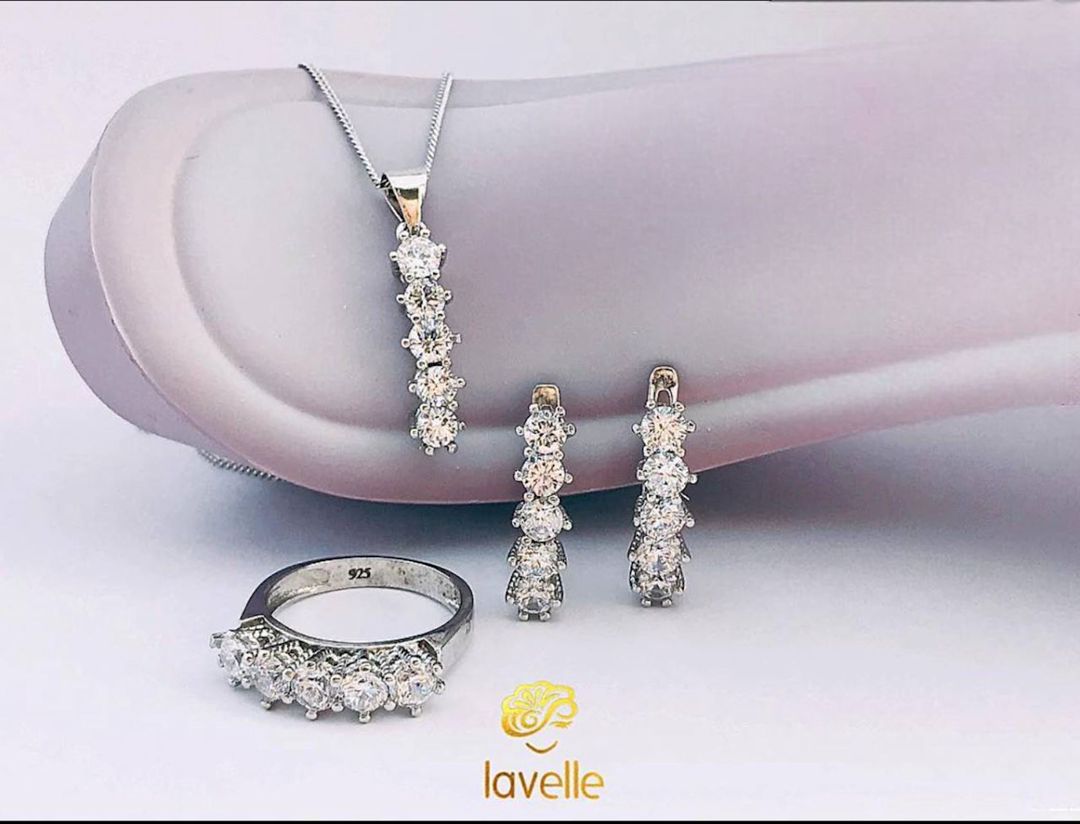 Gümüş zinət dəsti boyunbağı, sırğa və üzük Lavelle Jewellery LVL_078 — Mallar, Bakı