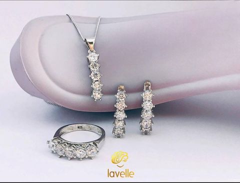 Gümüş zinət dəsti boyunbağı, sırğa və üzük Lavelle Jewellery LVL_078 — Bakı