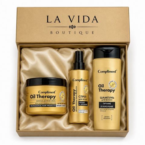 Saç üçün kosmetika dəsti Compliment Oil Therapy (saç üçün maska + saç üçün şampun + saç üçün sprey) 3 əd — Bakı