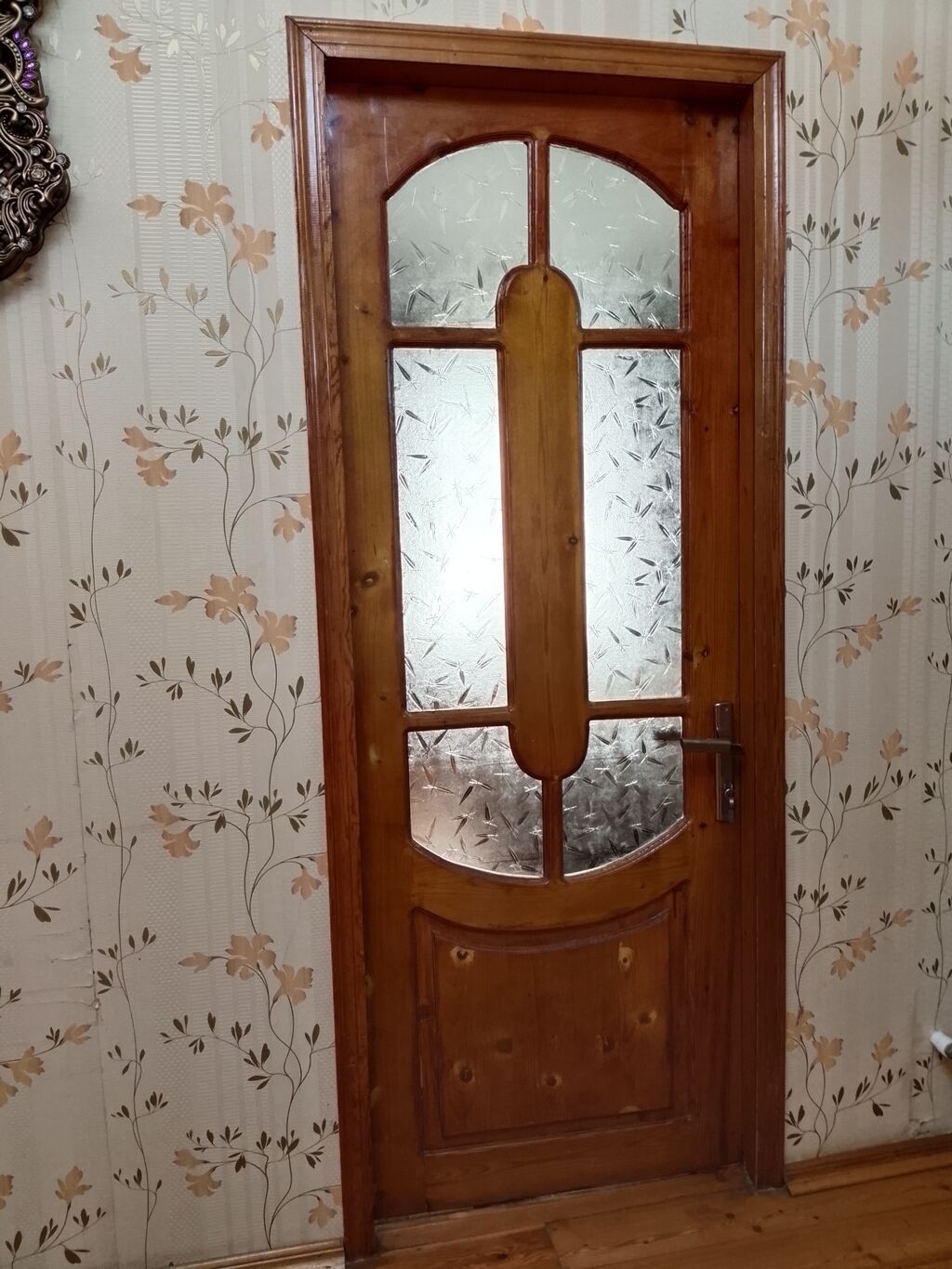 Məhsul: Taxta otaq qapısı – şüşəli model - Material: Təbii ağac — Pəncərələr, qapılar, balkonlar, Bakı (2)