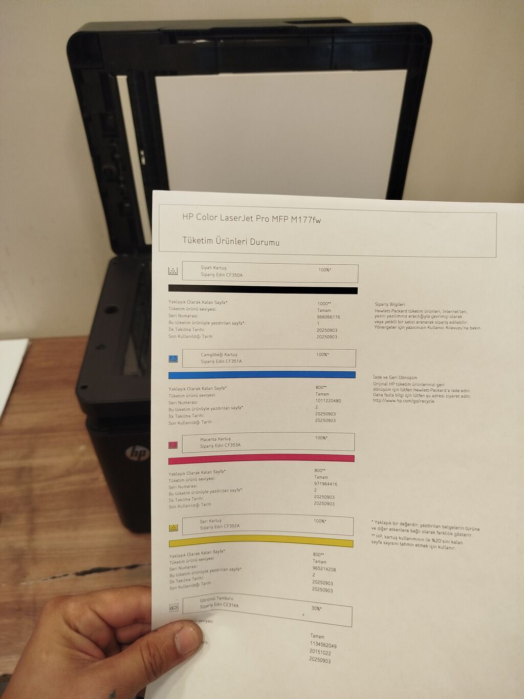 HP Color LaserJet Pro MFP M177fw – rəngli lazer çoxfunksiyalı printer — Printerləri, Bakı (3)