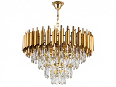 Asma çilçıraq LH888/500 FGD, billur, qızılı, 50 sm — Bakı