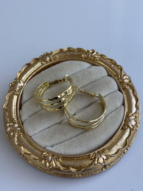Sırğa-halqa, qızılı, 18K qızıl örtüklü cilalanmış polad, 300 mm — Bakı
