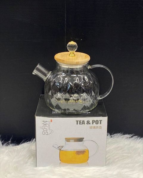 Dəmləmə çaydanı SHA-3024, 800 ml, şüşə/bambuk, şəffaf/qəhvəyi — Bakı