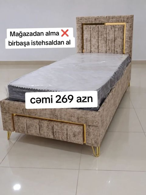 Yeni, Təknəfərlik çarpayı, Bazasız, Matras ilə, Siyirməsiz — Bakı