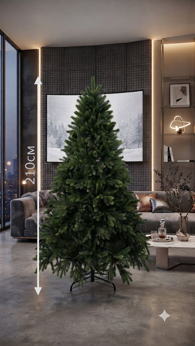 Döşəməüstü şam ağacı, plastik, yaşıl, 210 sm — Mallar, Bakı (2)