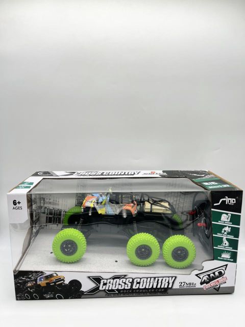 Radio vasitəsilə idarə olunan yolsuzluq maşını Cross Country Rock Crawler, plastik, yaşıl/qara, 6 yaş — Bakı