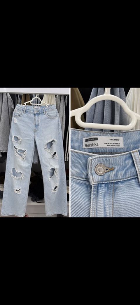 Məhsul: Bershka 90’s Wide cins şalvar - Rəng: Açıq mavi (light wash) — Bakı