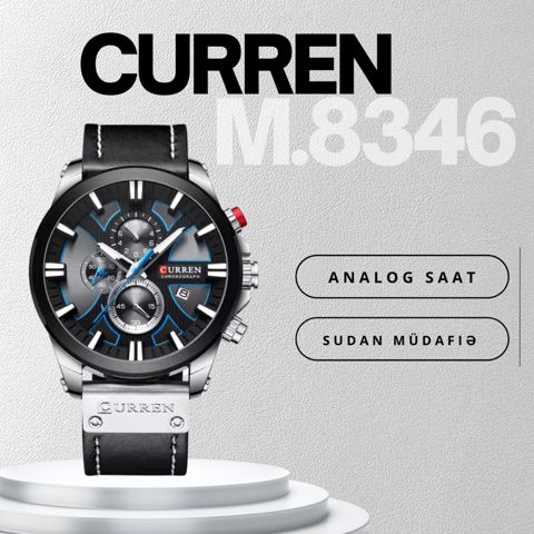 Qol saatı Curren M.8346 Black — Bakı